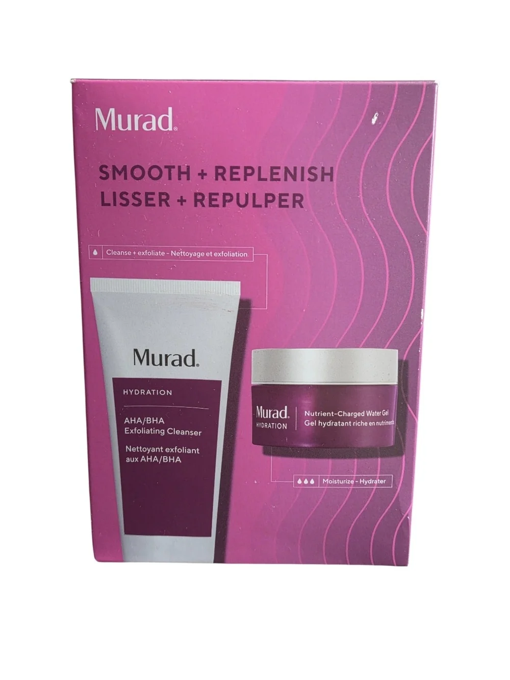 Murad AHA/BHA Exfoliating Cleanser 6.75oz. and Nutrient Charged Water Gel 1.7oz.